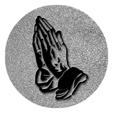 DAROUND 516 BK SH SL Black Praying Hands Shimmer Silver Background
